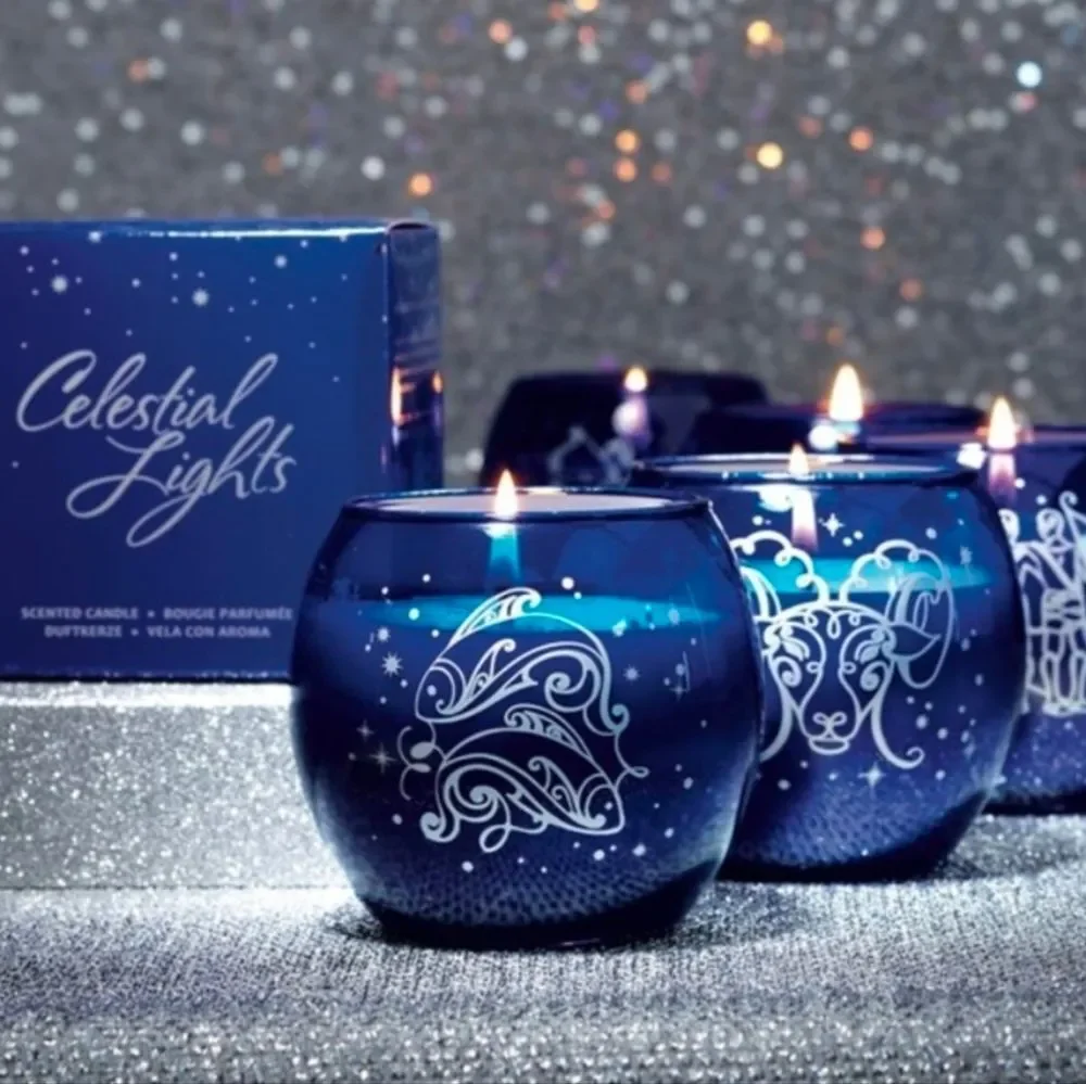 🩵NIB PartyLite Pisces Celestial Lights 7.8oz Scented Candle